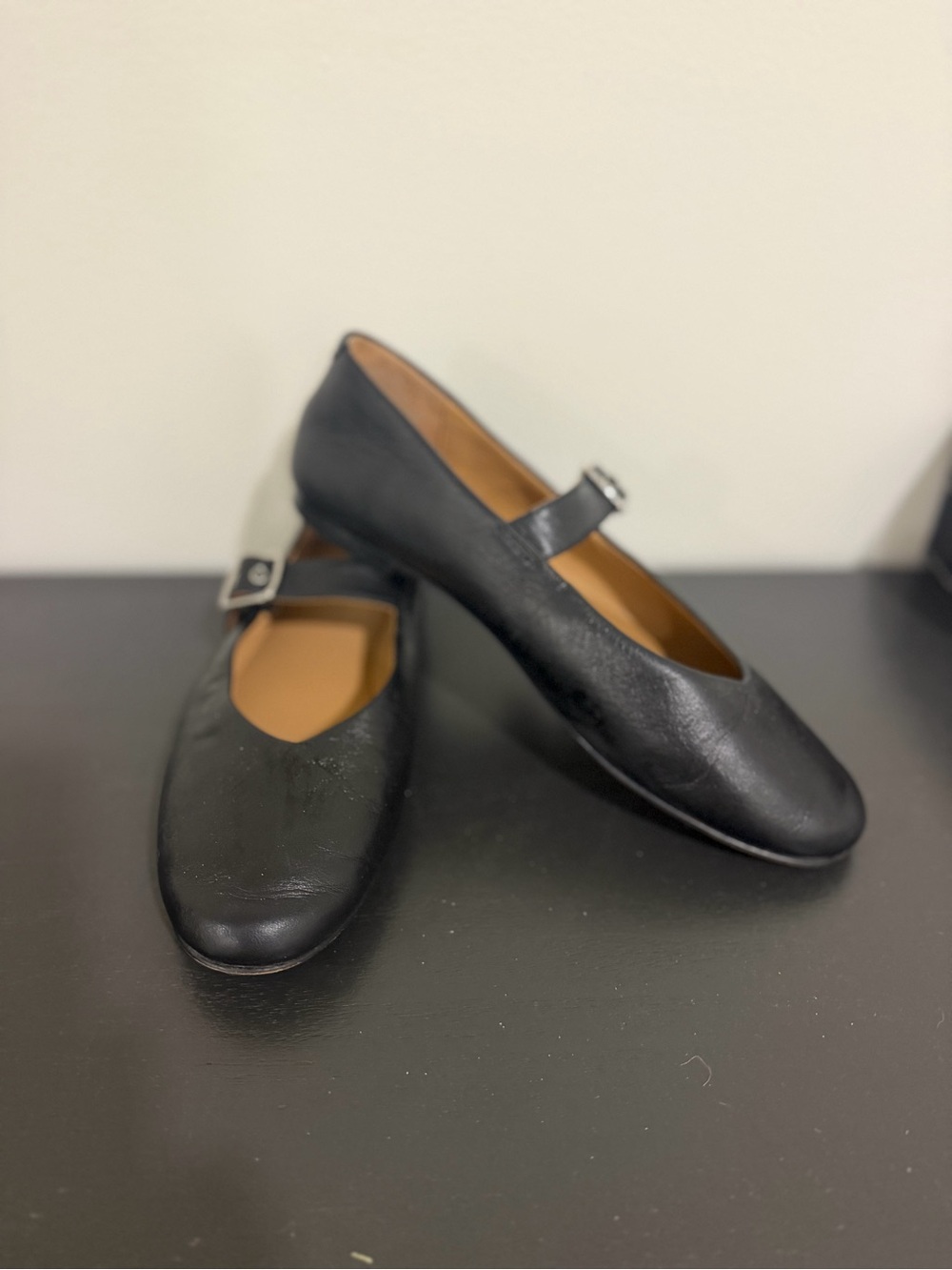 Madewell Black Leather Mary Jane Flats